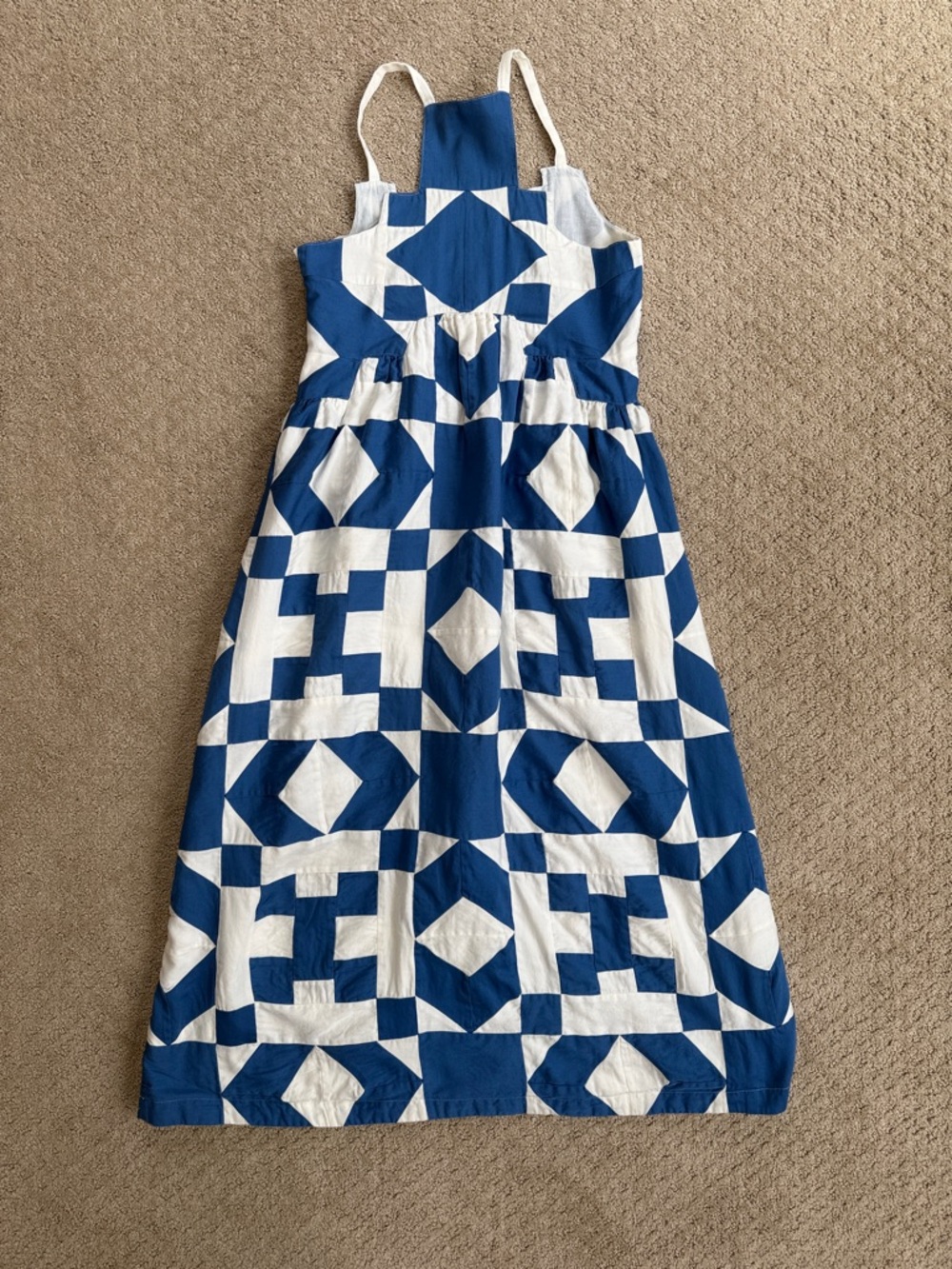 Sea NY Blue & White Geometric Print Midi Dress, Size XXS - Picture 5 of 8